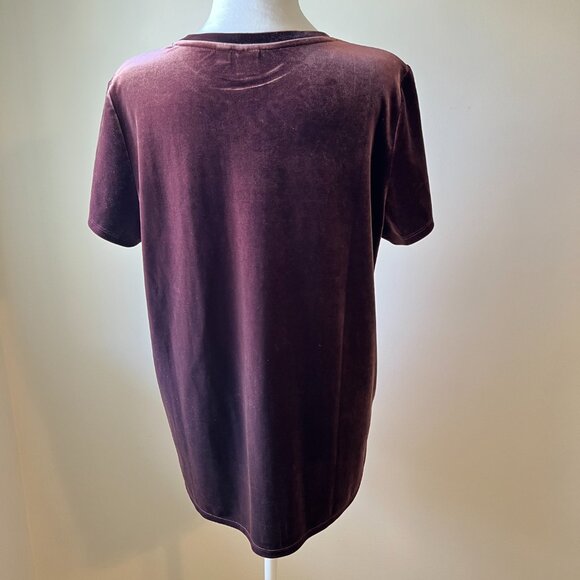 🖤 Gap Maroon Velvet Top - Gothic Glam & Steampunk Style (Size M Tall) - Picture 3 of 9